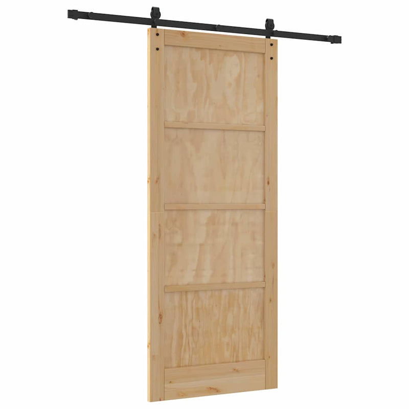 vidaXL Csúszó Ajtó Természetes és fekete 86 x 211 cm