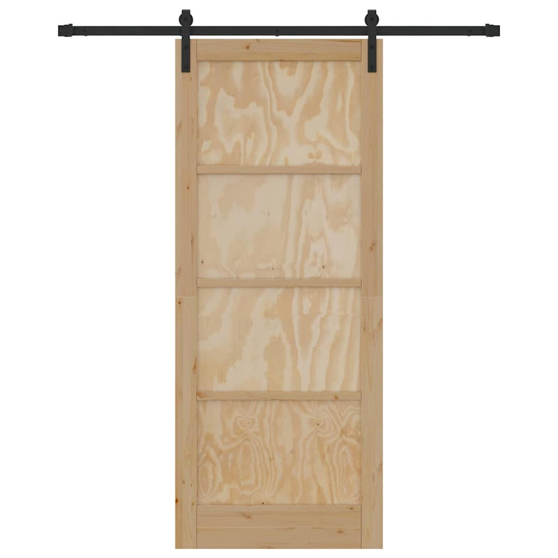 vidaXL Csúszó Ajtó Természetes és fekete 86 x 211 cm