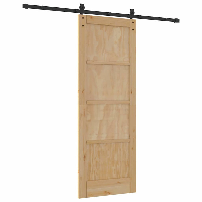 vidaXL Csúszó Ajtó Természetes és fekete 73.5 x 198.5 cm