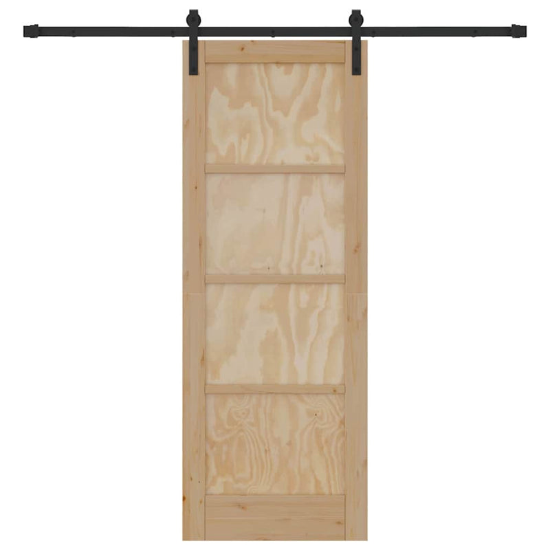 vidaXL Csúszó Ajtó Természetes és fekete 73.5 x 198.5 cm