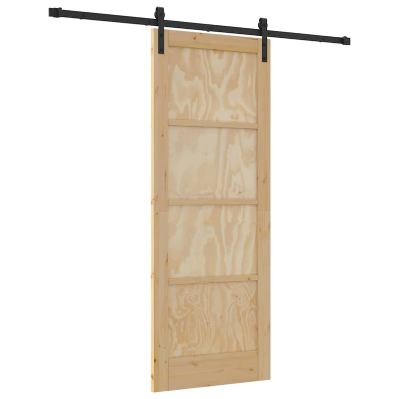 vidaXL Csúszó Ajtó Természetes és fekete 78 x 202 cm