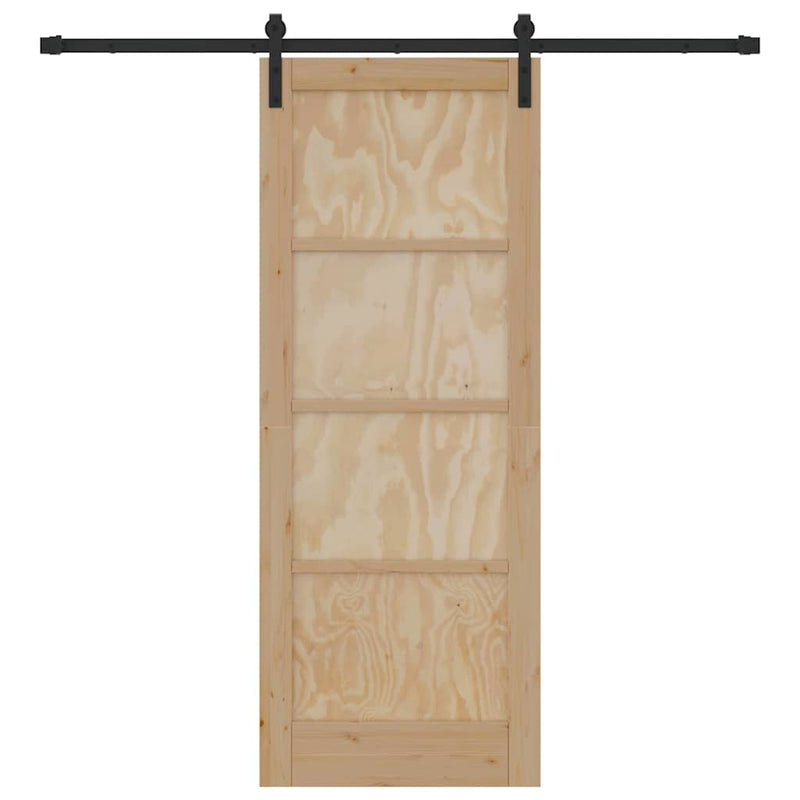 vidaXL Csúszó Ajtó Természetes és fekete 78 x 202 cm