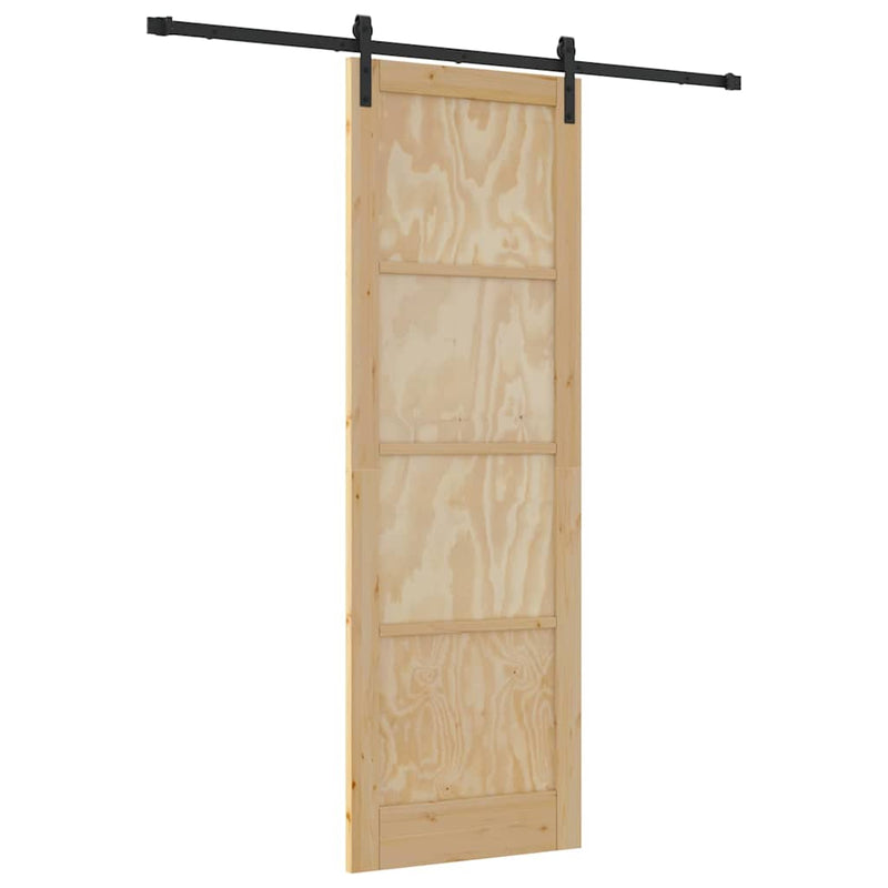vidaXL Csúszó Ajtó Természetes és fekete 78 x 232 cm