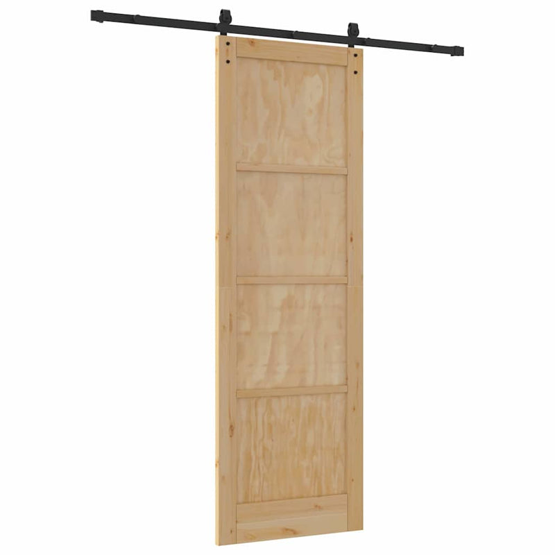 vidaXL Csúszó Ajtó Természetes és fekete 78 x 232 cm