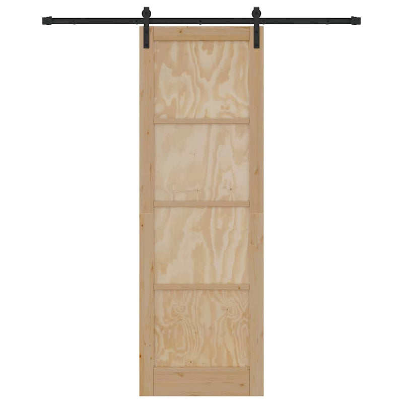 vidaXL Csúszó Ajtó Természetes és fekete 78 x 232 cm
