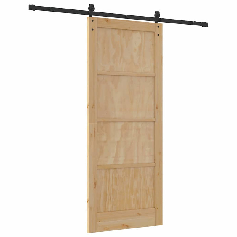 vidaXL Csúszó Ajtó Természetes és fekete 83 x 202 cm