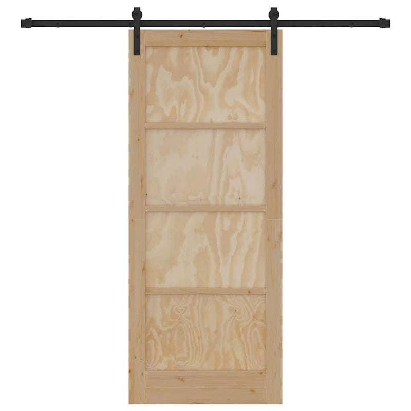 vidaXL Csúszó Ajtó Természetes és fekete 83 x 202 cm