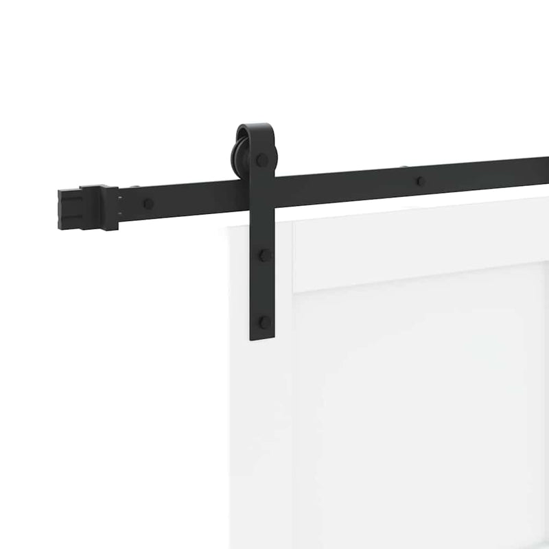 vidaXL Csúszó Ajtó Fehér és fekete 83 x 202 cm Tömör fenyő és acél