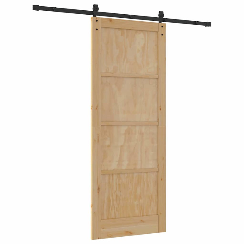 vidaXL Csúszó Ajtó Természetes és fekete 83 x 211 cm
