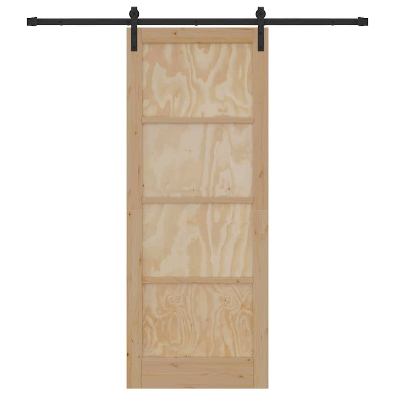 vidaXL Csúszó Ajtó Természetes és fekete 83 x 211 cm