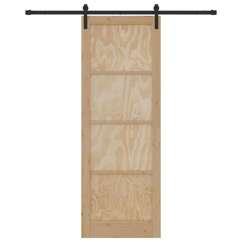 vidaXL Csúszó Ajtó Természetes és fekete 83 x 232 cm