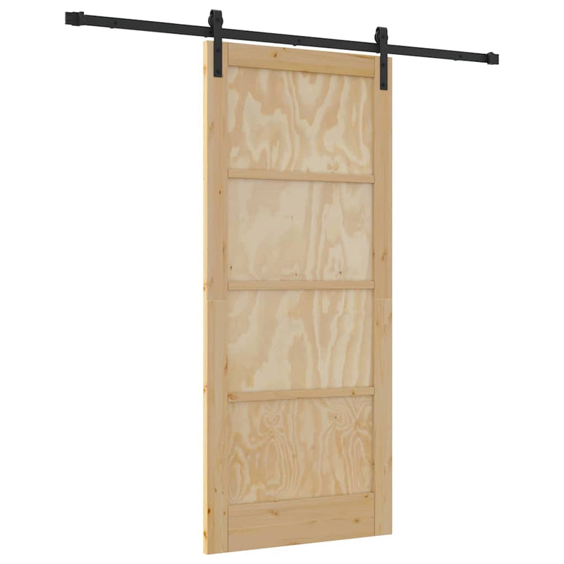 vidaXL Csúszó Ajtó Természetes és fekete 86 x 198.5 cm