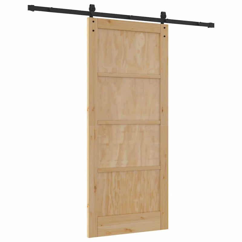 vidaXL Csúszó Ajtó Természetes és fekete 86 x 198.5 cm