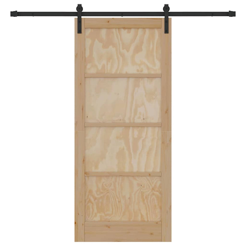 vidaXL Csúszó Ajtó Természetes és fekete 86 x 198.5 cm