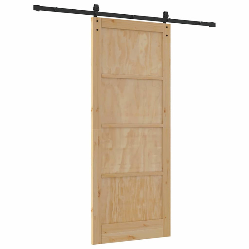 vidaXL Csúszó Ajtó Természetes és fekete 86 x 211 cm