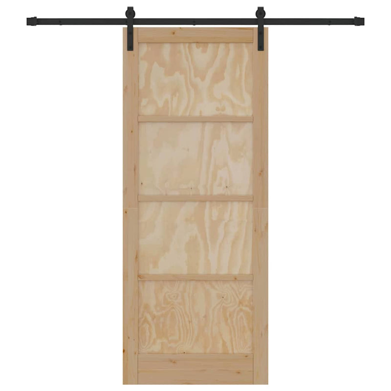 vidaXL Csúszó Ajtó Természetes és fekete 86 x 211 cm