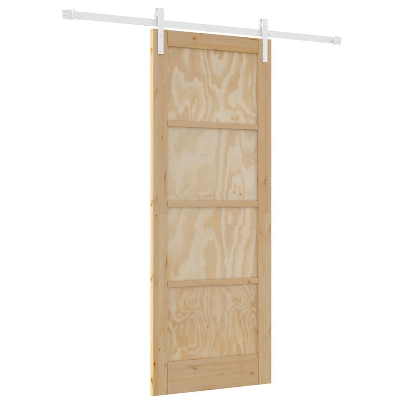 vidaXL Csúszó Ajtó Természetes és fehér 78 x 202 cm