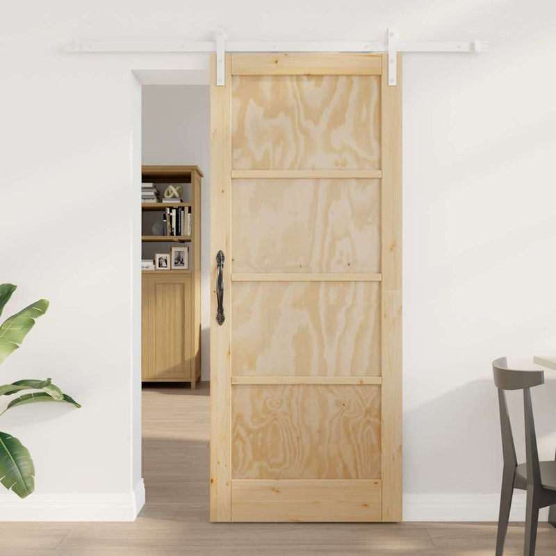 vidaXL Csúszó Ajtó Természetes és fehér 83 x 202 cm