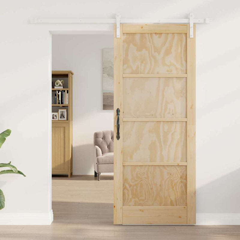 vidaXL Csúszó Ajtó Természetes és fehér 83 x 202 cm