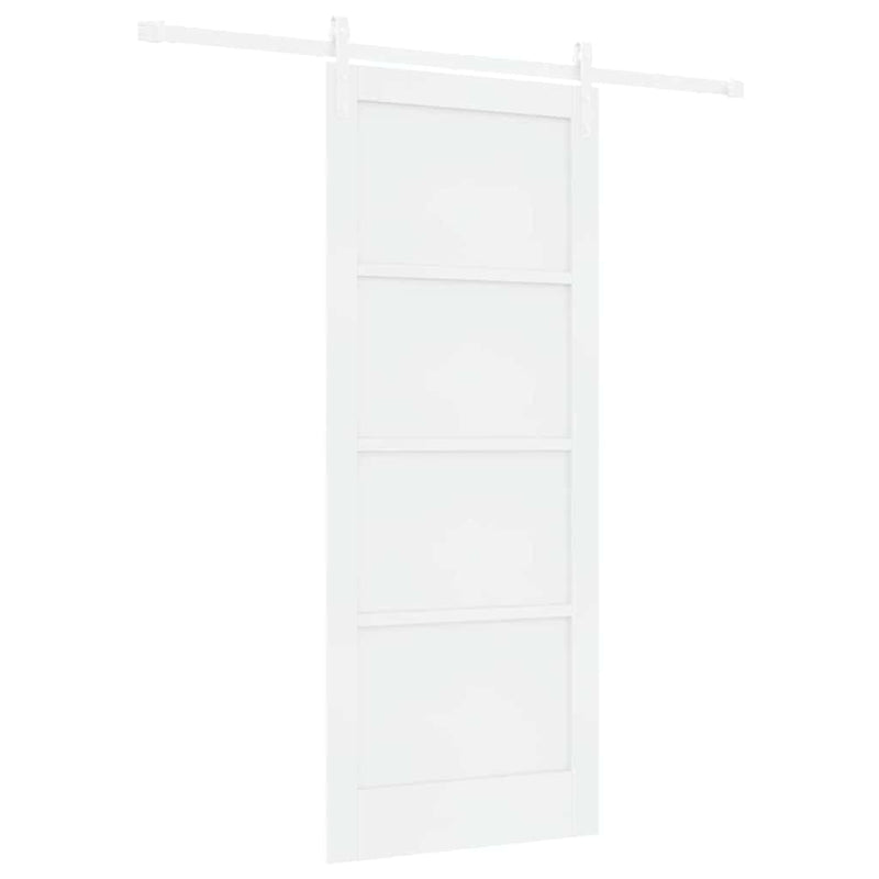 vidaXL Csúszó Ajtó Fehér 83 x 202 cm Tömör fenyő és acél