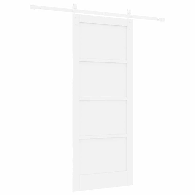 vidaXL Csúszó Ajtó Fehér 83 x 202 cm Tömör fenyő és acél