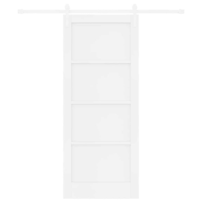 vidaXL Csúszó Ajtó Fehér 83 x 202 cm Tömör fenyő és acél