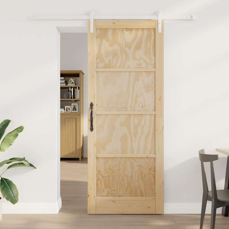vidaXL Csúszó Ajtó Természetes és fehér 83 x 211 cm