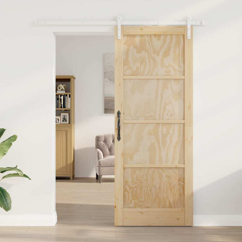 vidaXL Csúszó Ajtó Természetes és fehér 83 x 211 cm