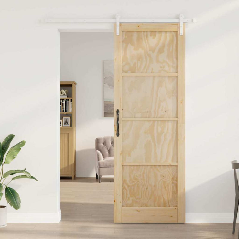 vidaXL Csúszó Ajtó Természetes és fehér 83 x 232 cm