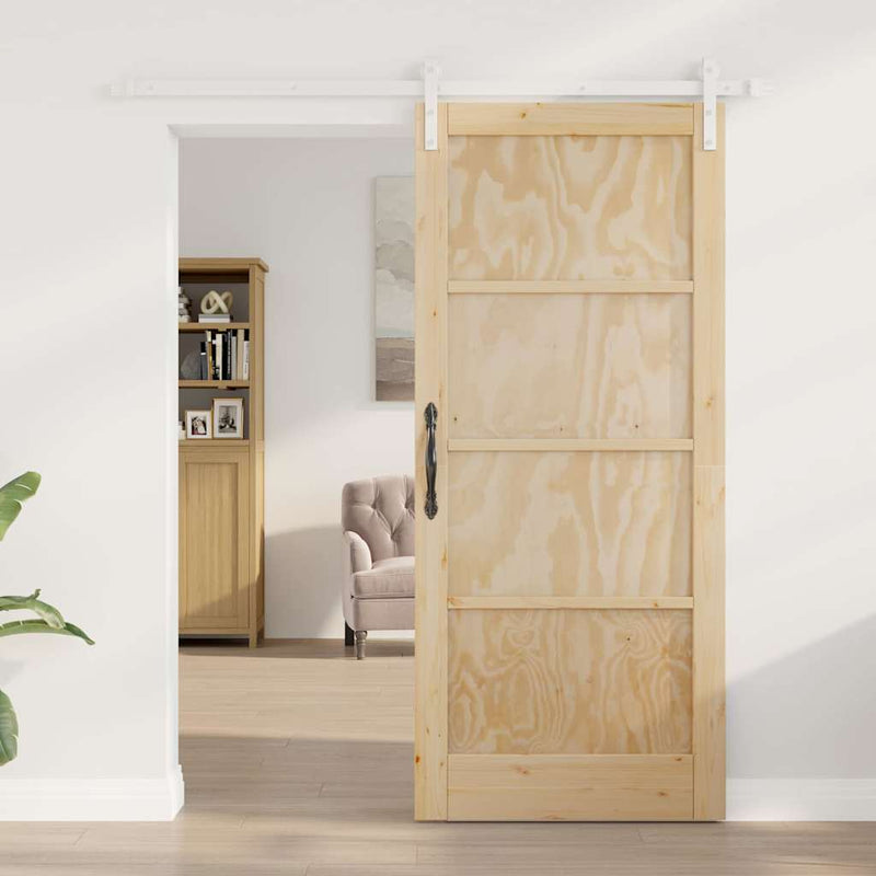 vidaXL Csúszó Ajtó Természetes és fehér 86 x 198.5 cm