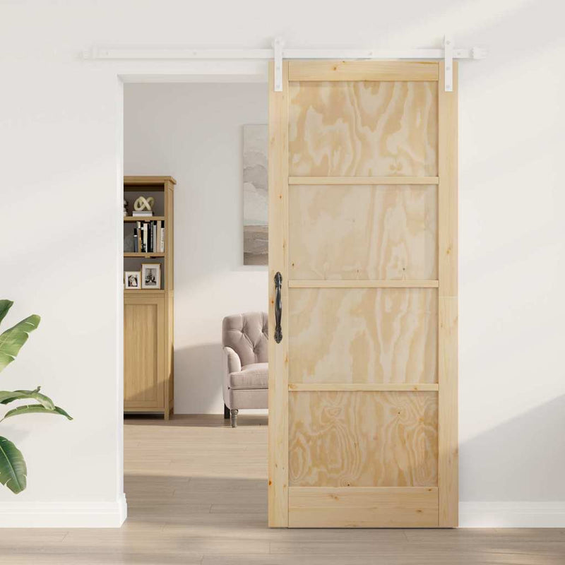 vidaXL Csúszó Ajtó Természetes és fehér 86 x 211 cm