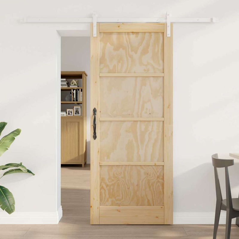 vidaXL Csúszó Ajtó Természetes és fehér 83 x 202 cm
