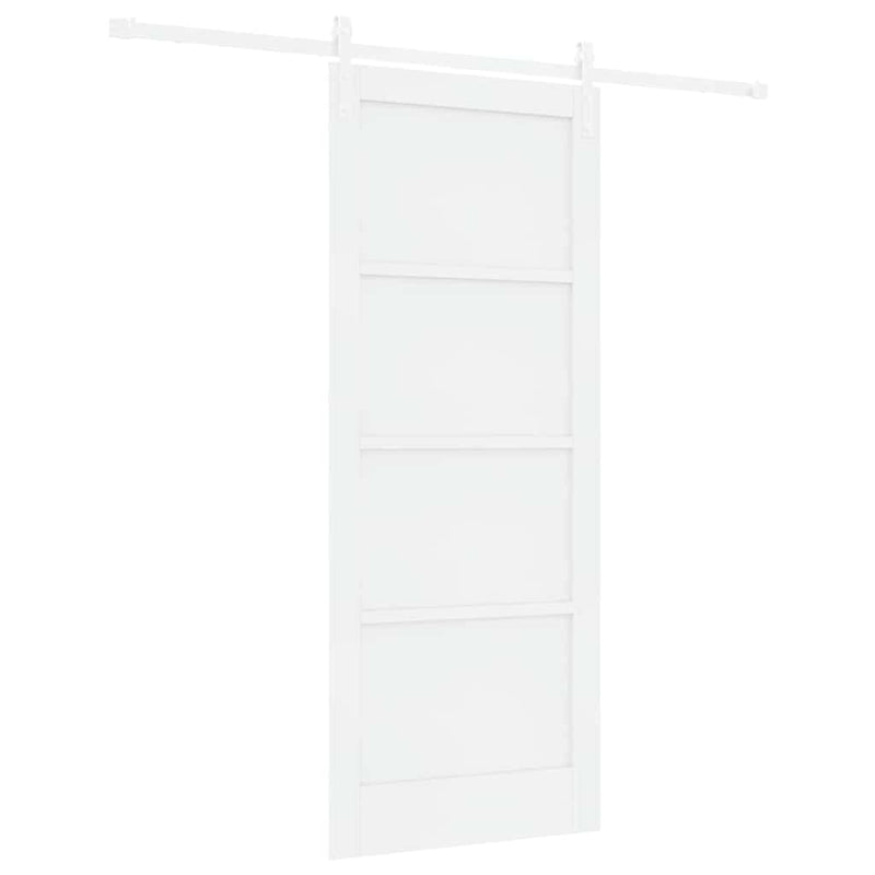 vidaXL Csúszó Ajtó Fehér 83 x 202 cm Tömör fenyő és acél
