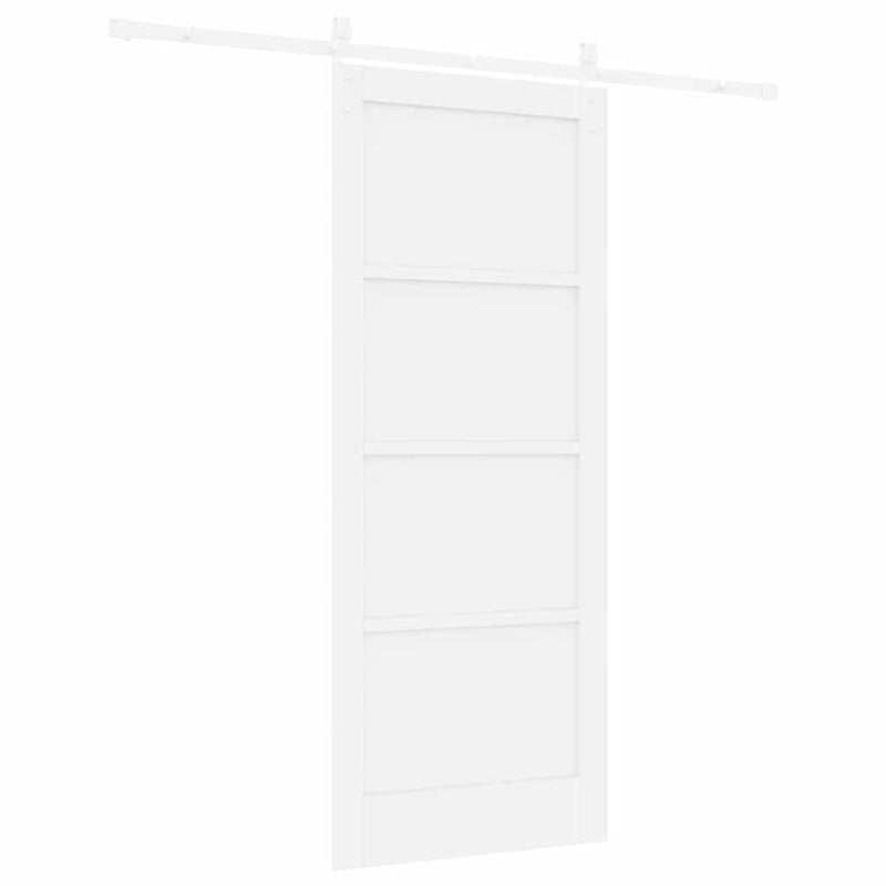 vidaXL Csúszó Ajtó Fehér 83 x 202 cm Tömör fenyő és acél