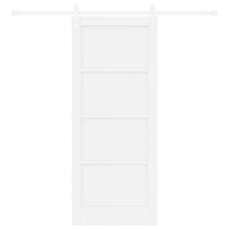 vidaXL Csúszó Ajtó Fehér 83 x 202 cm Tömör fenyő és acél