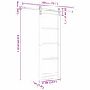 vidaXL Csúszó ajtó Barna 83 x 232 cm Tömör fenyőfa