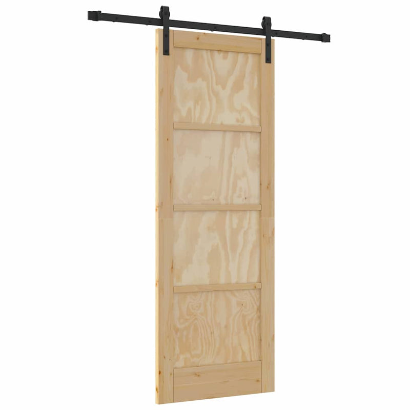 vidaXL Csúszóajtó Természetes és fekete 73.5 x 198.5 cm