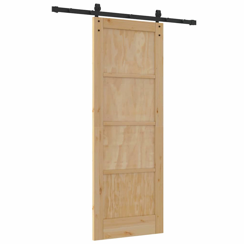 vidaXL Csúszóajtó Természetes és fekete 73.5 x 198.5 cm