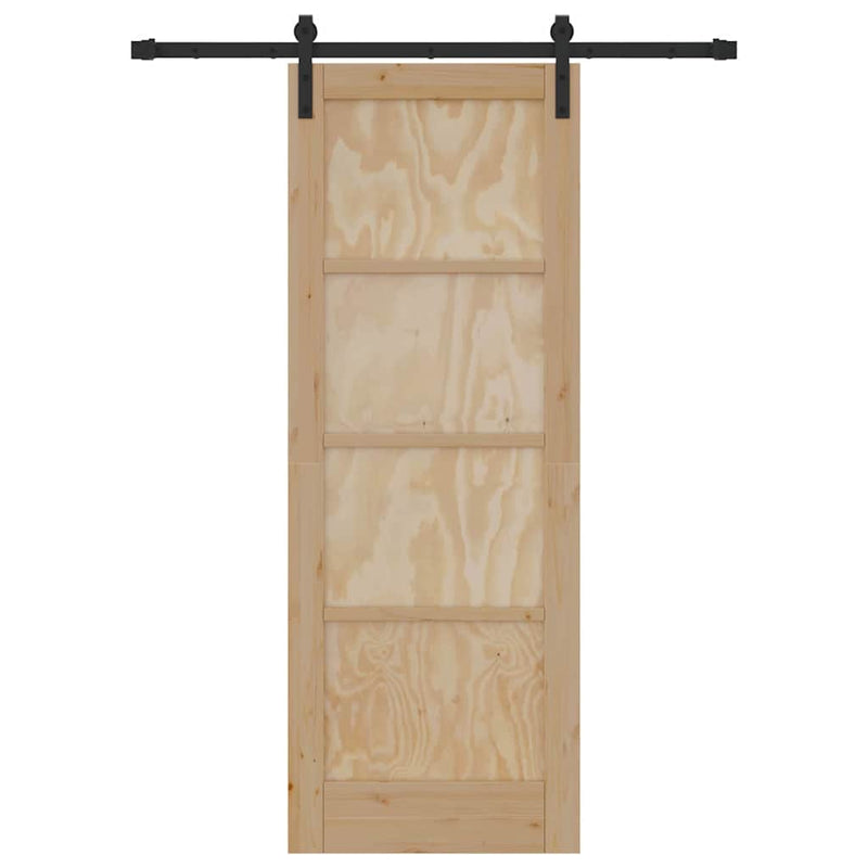 vidaXL Csúszóajtó Természetes és fekete 73.5 x 198.5 cm