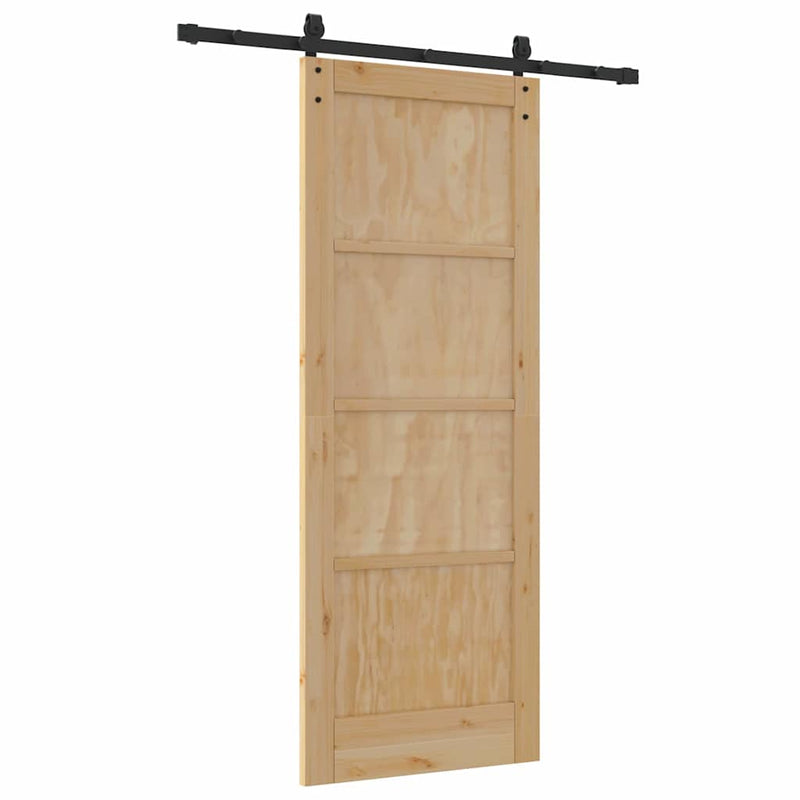 vidaXL Csúszóajtó Természetes és fekete 78 x 202 cm