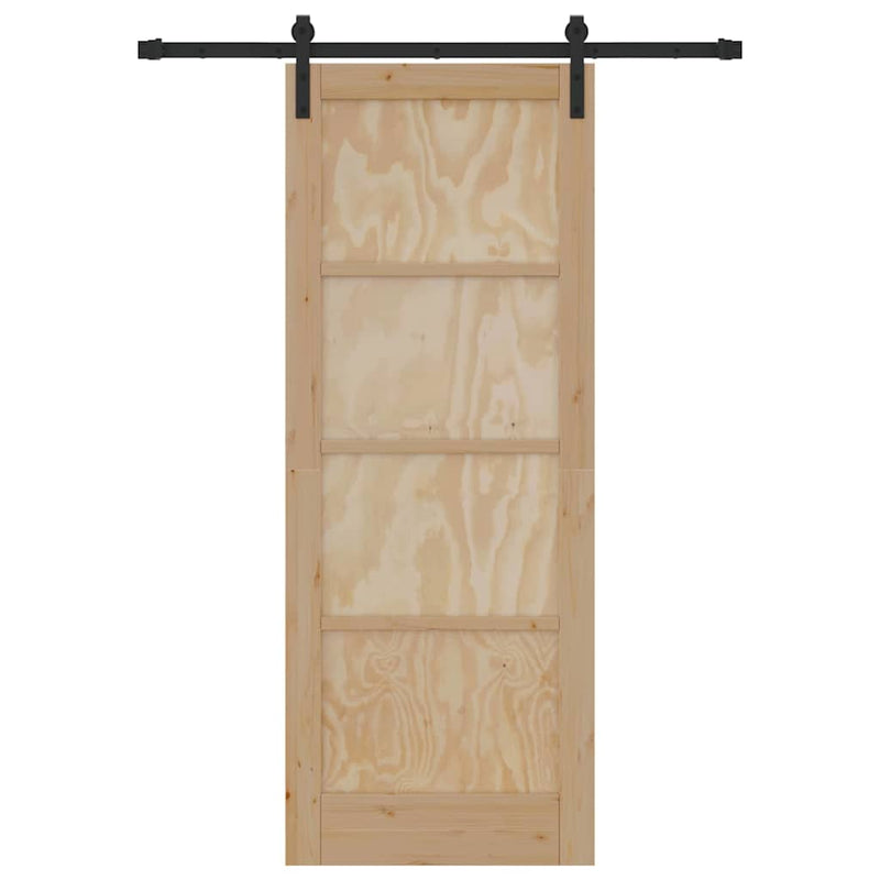 vidaXL Csúszóajtó Természetes és fekete 78 x 202 cm