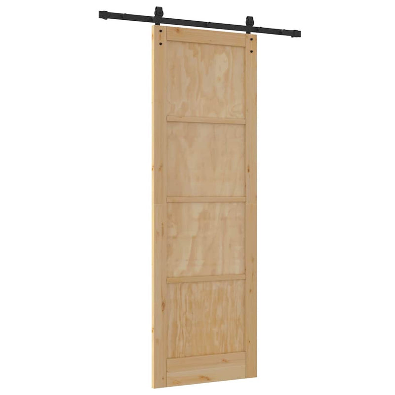 vidaXL Csúszóajtó Természetes és fekete 78 x 232 cm