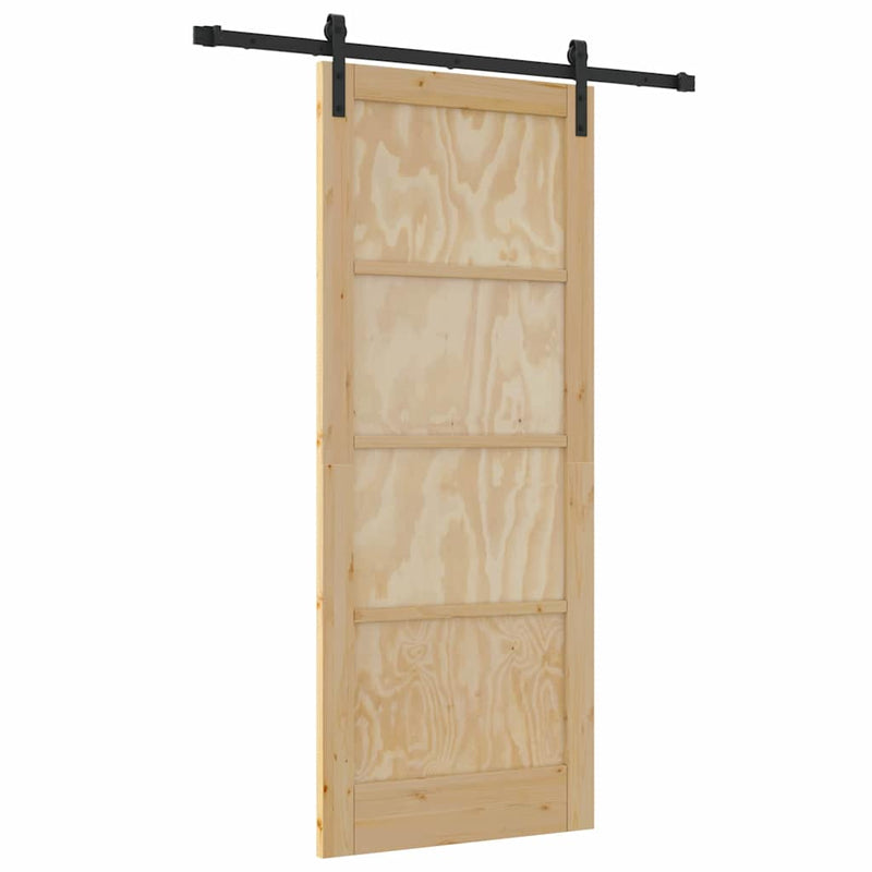 vidaXL Csúszóajtó Természetes és fekete 83 x 202 cm