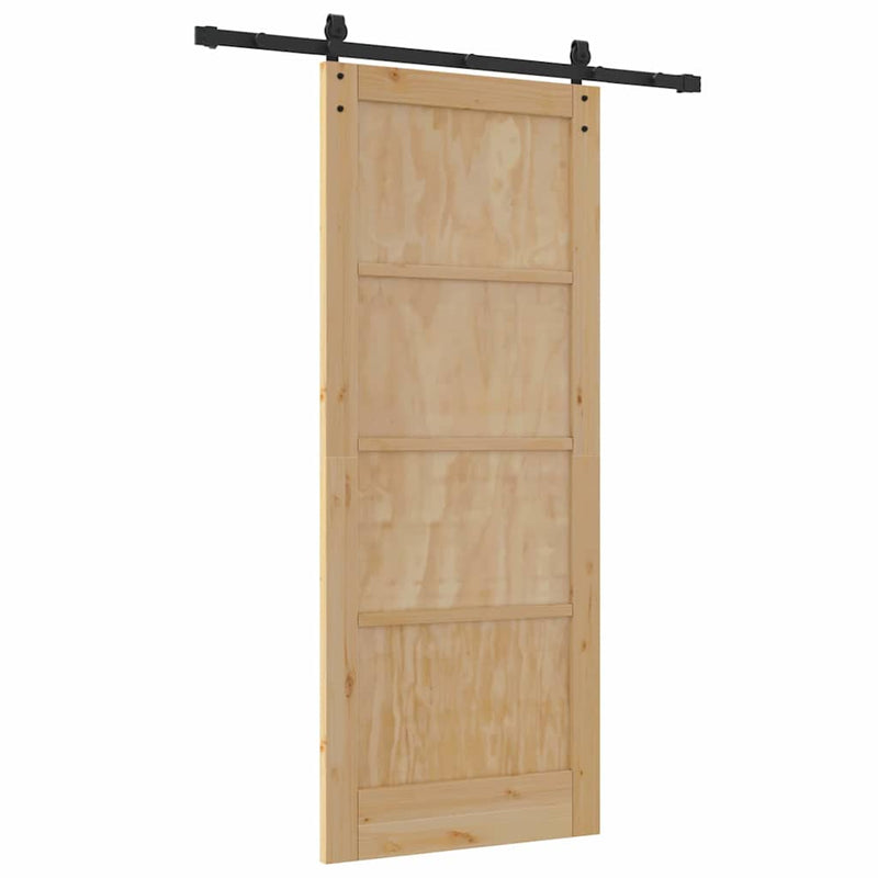 vidaXL Csúszóajtó Természetes és fekete 83 x 202 cm
