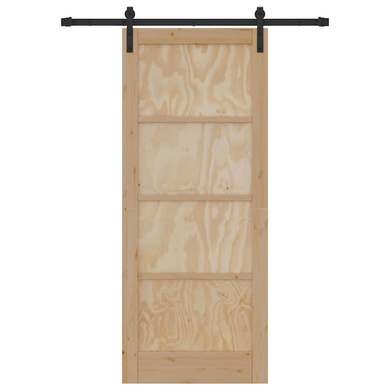 vidaXL Csúszóajtó Természetes és fekete 83 x 202 cm