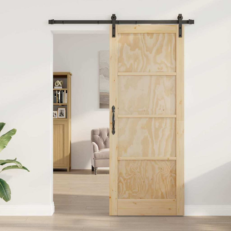 vidaXL Csúszóajtó Természetes és fekete 83 x 211 cm