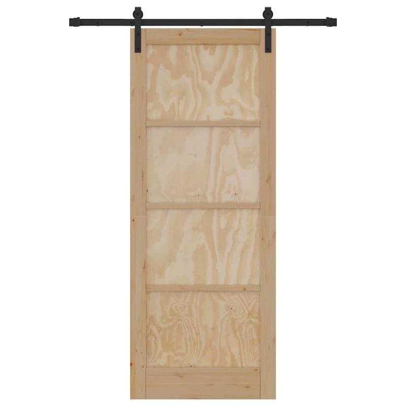 vidaXL Csúszóajtó Természetes és fekete 83 x 211 cm