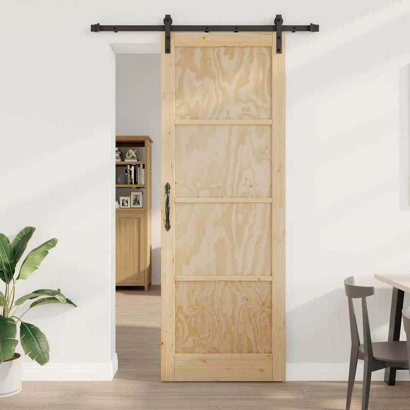vidaXL Csúszóajtó Természetes és fekete 83 x 232 cm