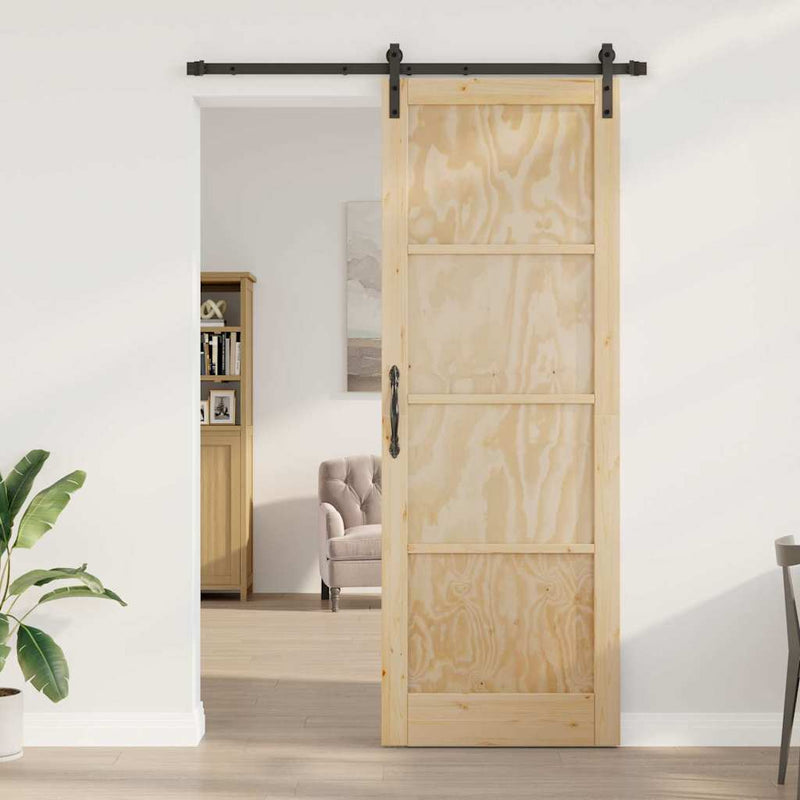 vidaXL Csúszóajtó Természetes és fekete 83 x 232 cm