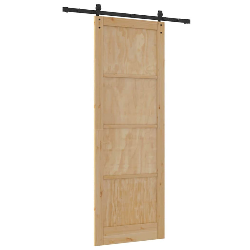vidaXL Csúszóajtó Természetes és fekete 83 x 232 cm